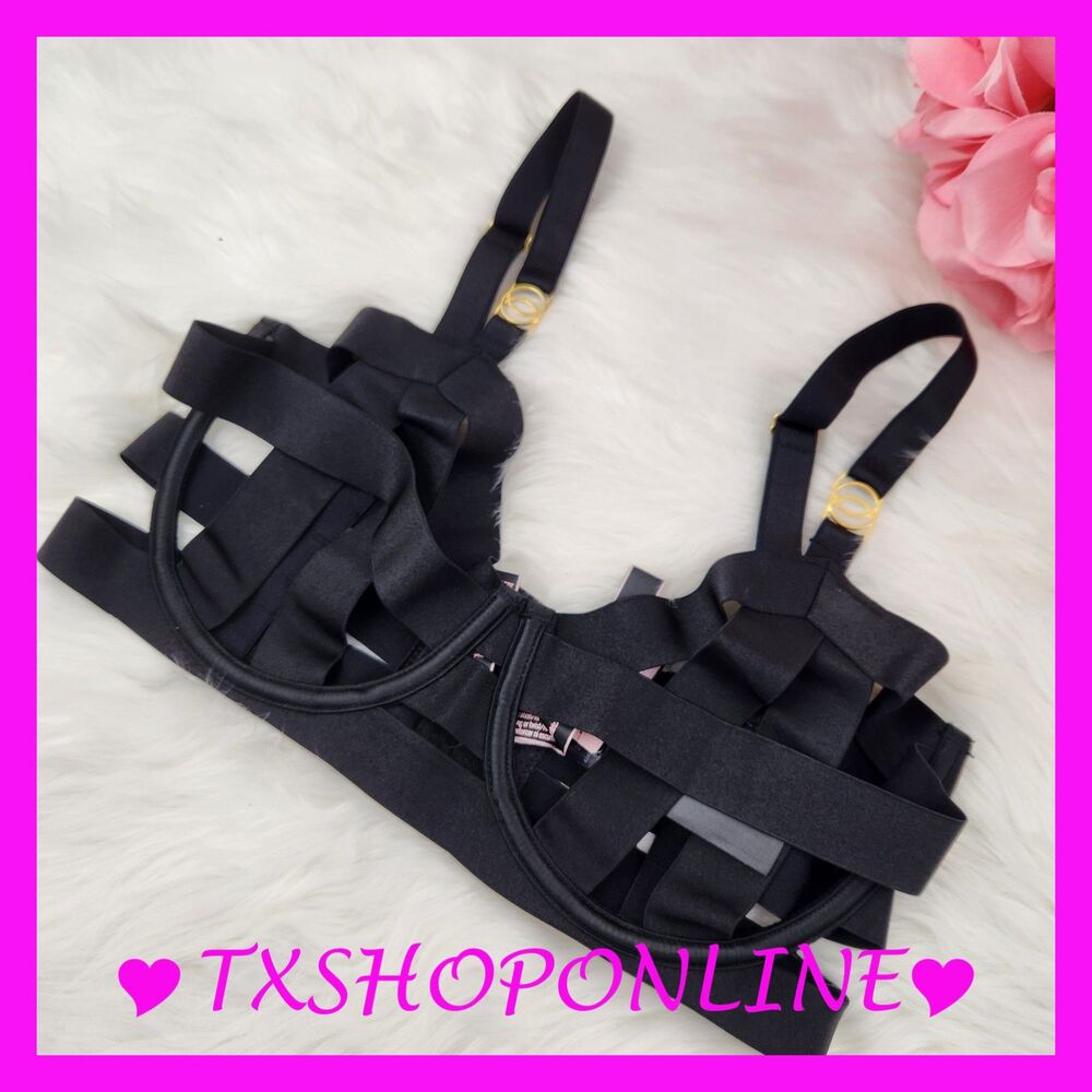 ❣️👙Victoria's Secret Black Unlined Strappy Demi Bra Banded👙❣️ NWT